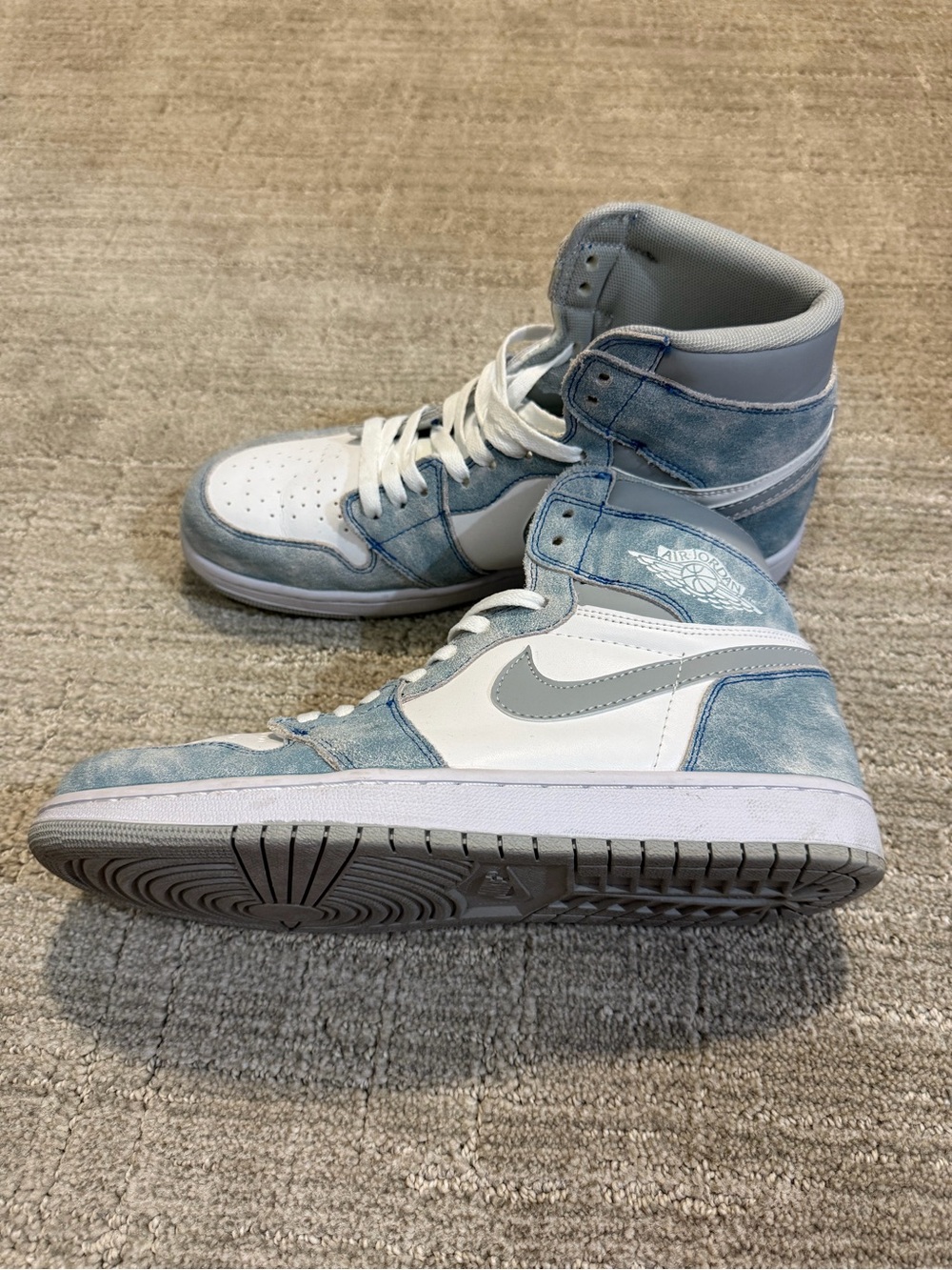 Nike Air Jordan 1 High Top Sneakers - Light Blue & White